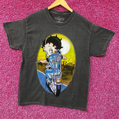 Betty Boop Wild Child Motorcycle Biker Graphic T-Shirt Small