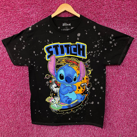Disney Lilo & Stitch Bleach Dyed Stitch and Scrump T-Shirt Large