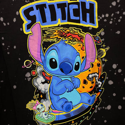 Disney Lilo & Stitch Bleach Dyed Stitch and Scrump T-Shirt Large