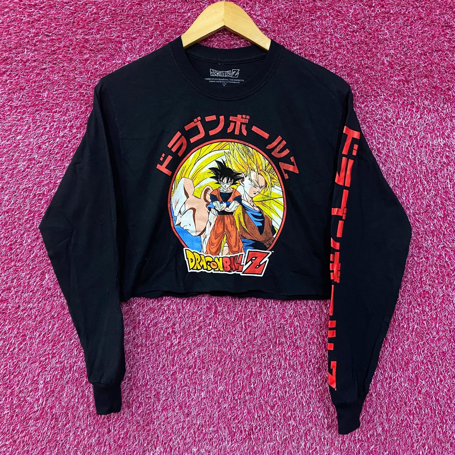 Dragon Ball Z Goku Super Saiyan Anime Long Sleeve Crop Top Small