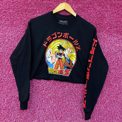 Dragon Ball Z Goku Super Saiyan Anime Long Sleeve Crop Top Small