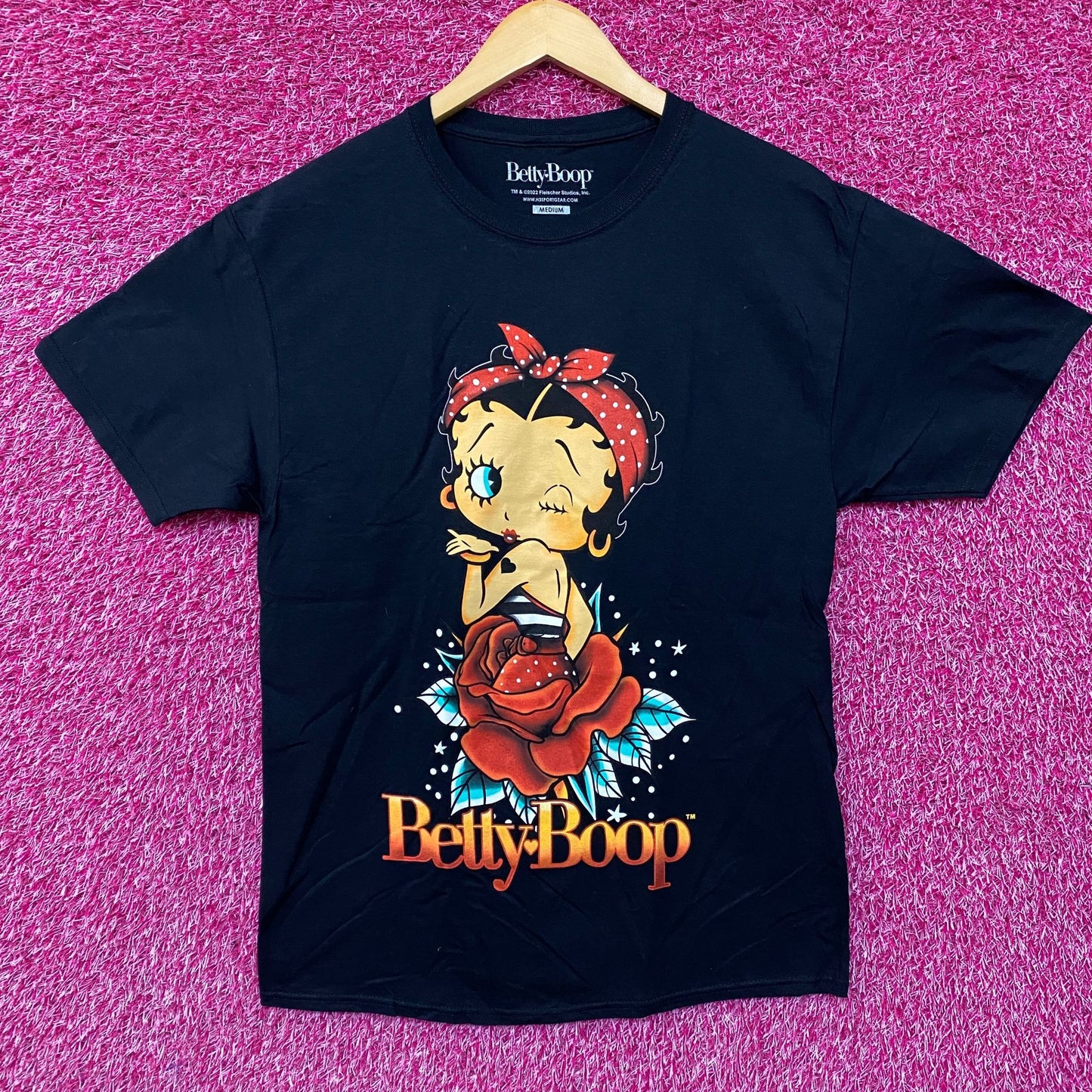 Betty Boop Rose Design T-Shirt Medium