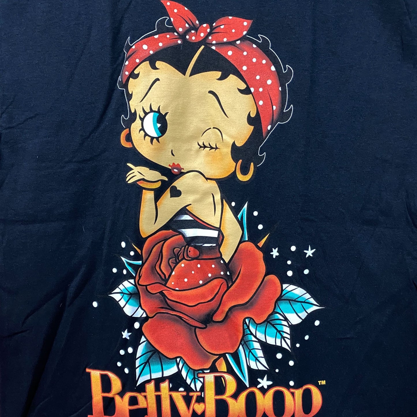 Betty Boop Rose Design T-Shirt Medium