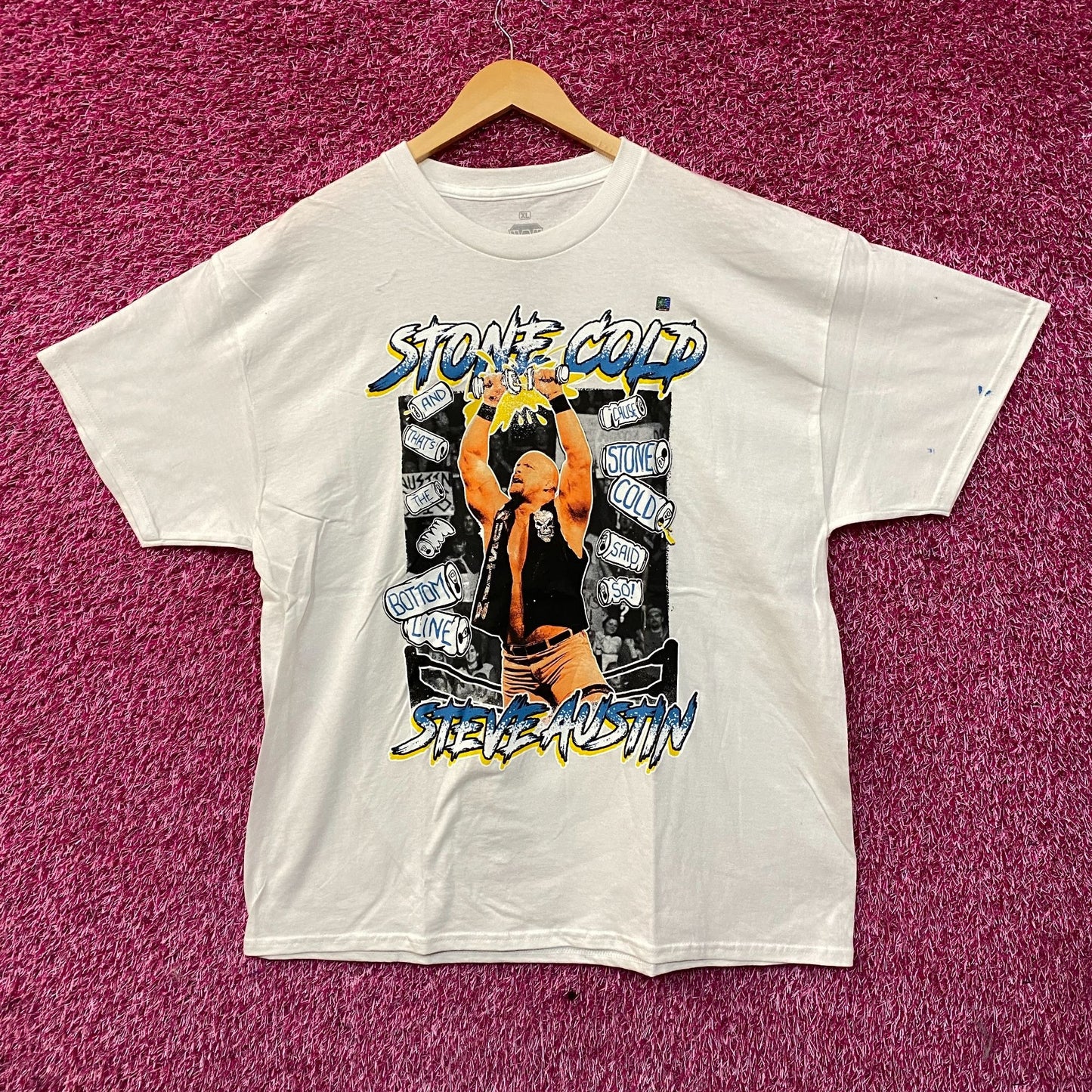 WWE Stone Cold Steve Austin Superimposed Graphic T-Shirt Large