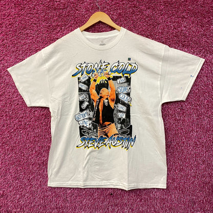 WWE Stone Cold Steve Austin Superimposed Graphic T-Shirt Large