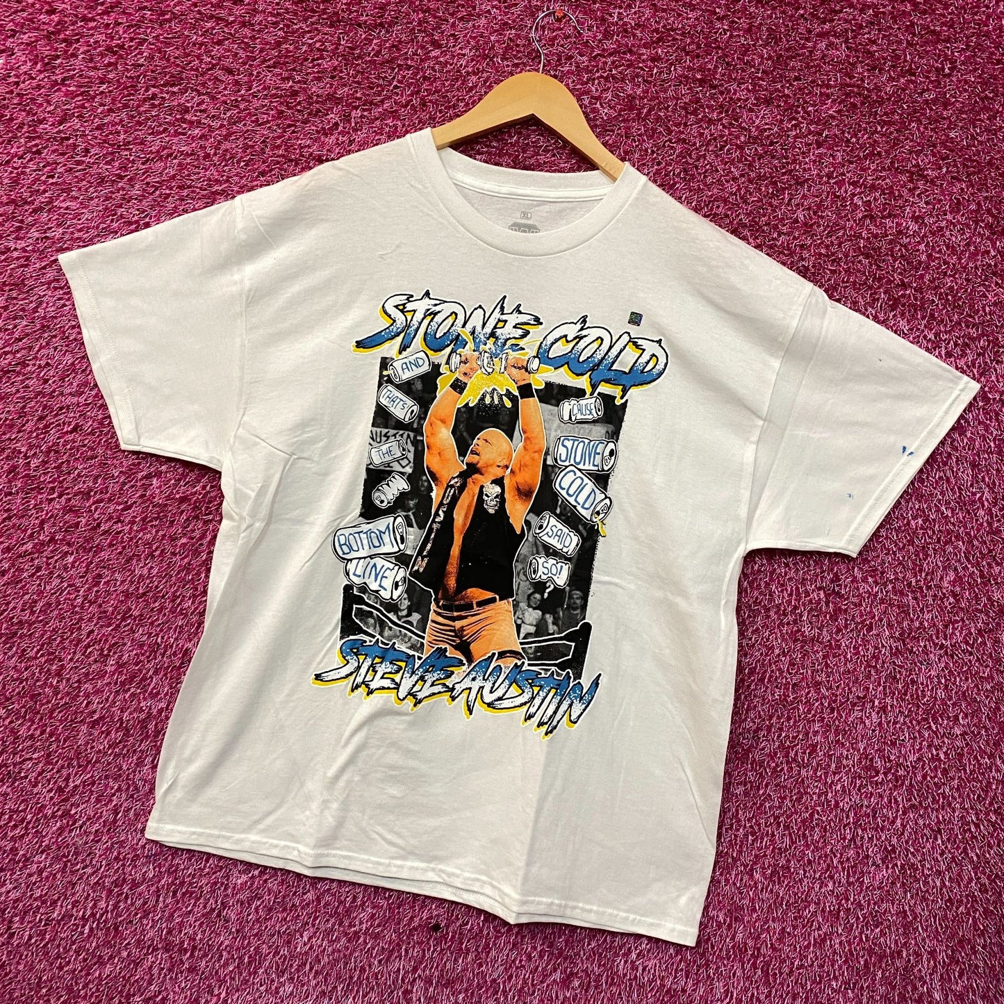 WWE Stone Cold Steve Austin Superimposed Graphic T-Shirt Large