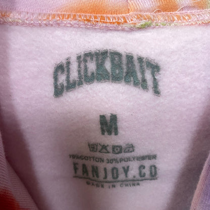 Clickbait Tie Dye Hood Embroidered Logo Hoodie size Medium