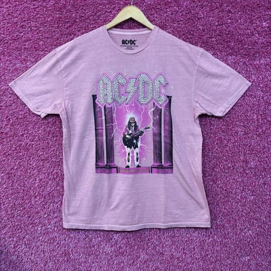 AC/DC Who Made Who Rock Pink Rhinestone T-Shirt XL