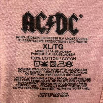 AC/DC Who Made Who Rock Pink Rhinestone T-Shirt XL