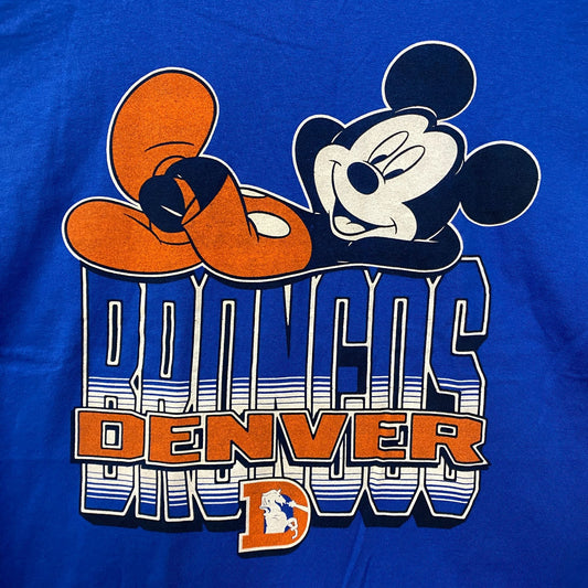 Disney x Junk Food NFL Denver Broncos Mickey Mouse Kick Back T-Shirt Small