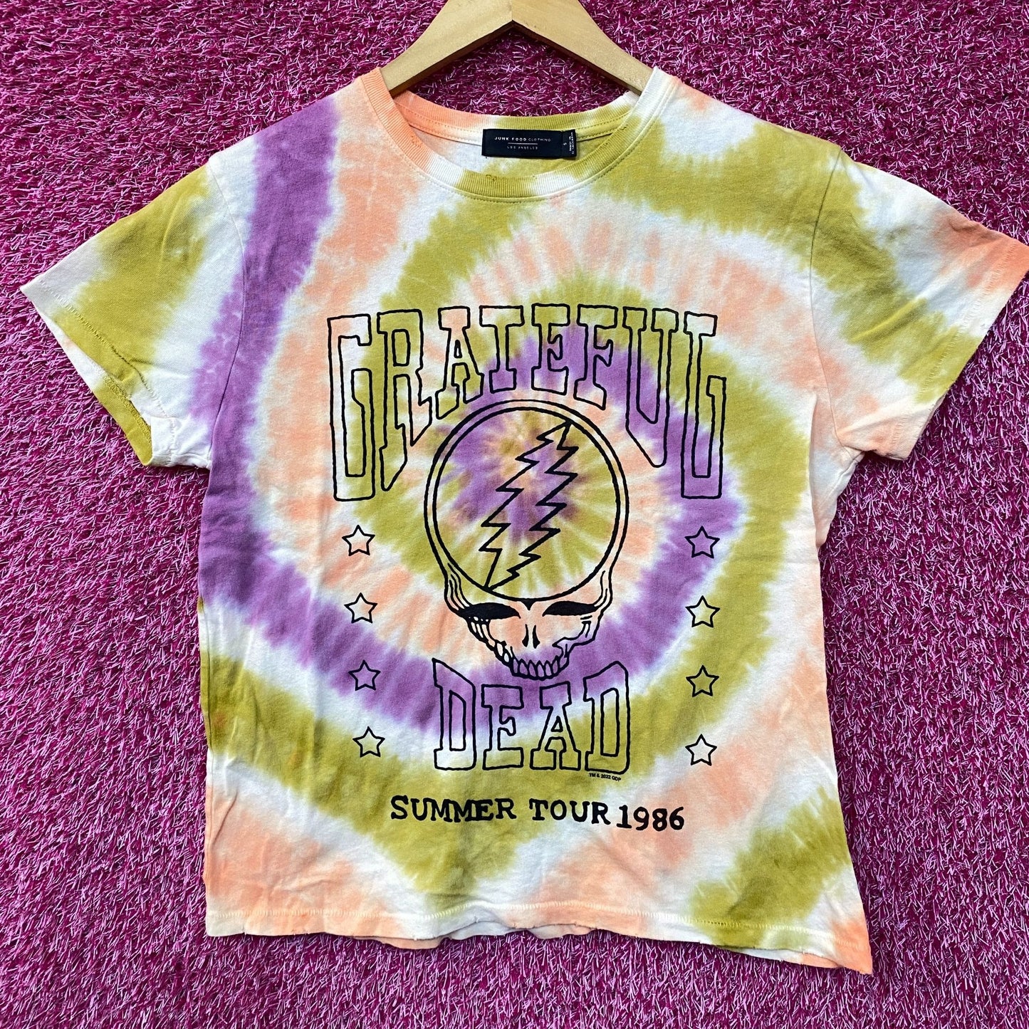 Junk Food Grateful Dead Summer Tour Tie Dye Vintage Style T-Shirt Small