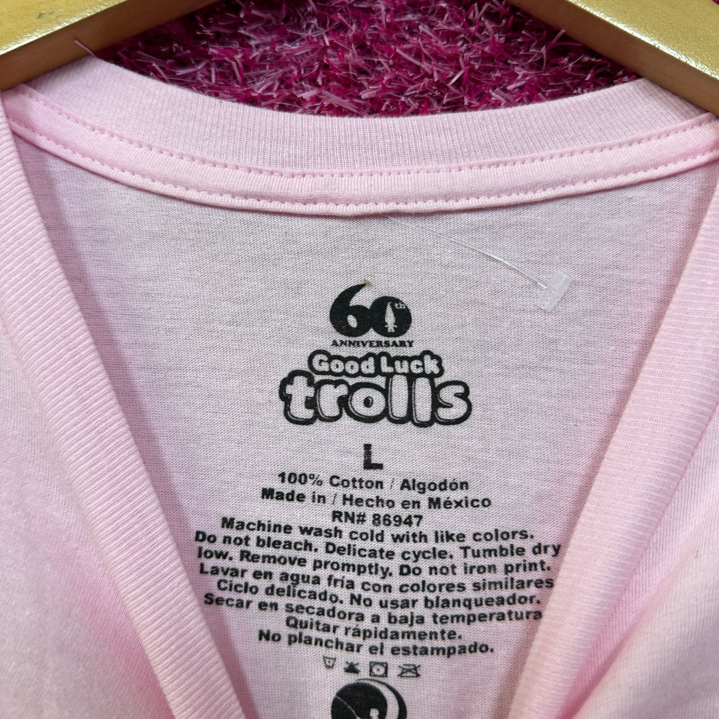 Good Luck Trolls 60th Anniversary Toy Promo Tee L