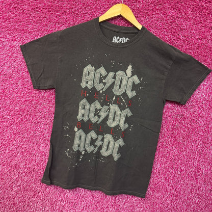 AC/DC Splatter Spell Out Hells Bells Hard Rock Band Tee M