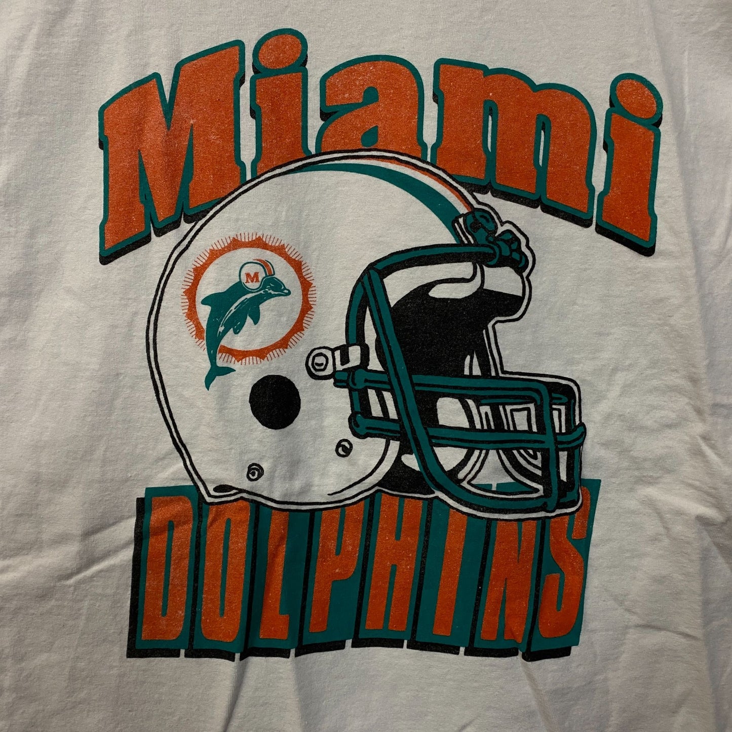 Junk Food NFL Miami Dolphins Throwback Helmet Logo T- Shirt 2XL