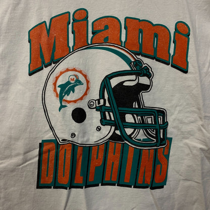 Junk Food NFL Miami Dolphins Throwback Helmet Logo T- Shirt 2XL