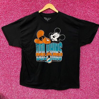 Disney x Junk Food NFL Miami Dolphins Mickey Mouse Kick Back T-Shirt XL