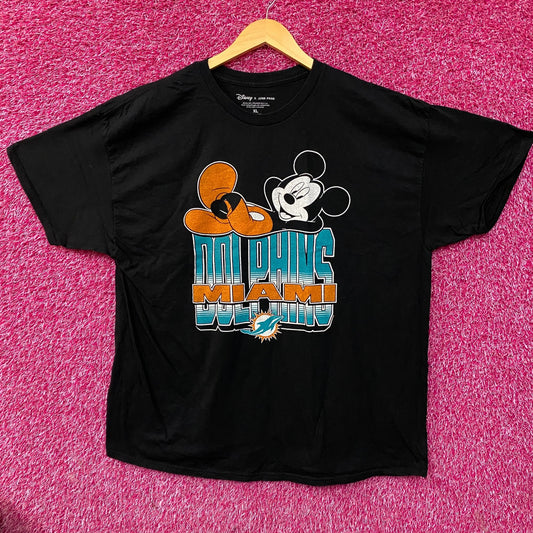 Disney x Junk Food NFL Miami Dolphins Mickey Mouse Kick Back T-Shirt XL