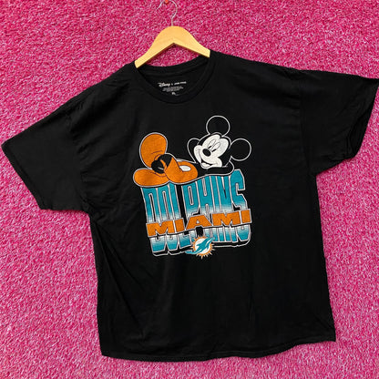 Disney x Junk Food NFL Miami Dolphins Mickey Mouse Kick Back T-Shirt XL