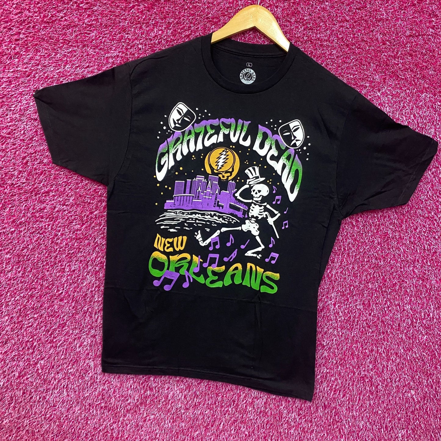 Grateful Dead New Orleans Black T-Shirt Large