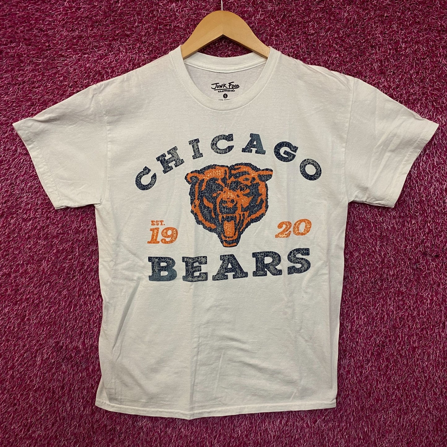 Junk Food Clothing Chicago Bears Faded Vintage Style T-Shirt Small