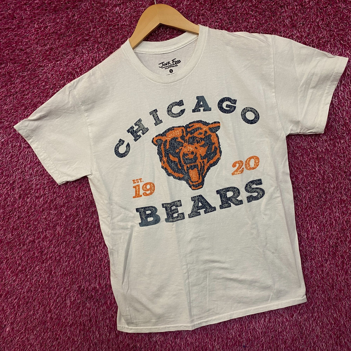 Junk Food Clothing Chicago Bears Faded Vintage Style T-Shirt Small