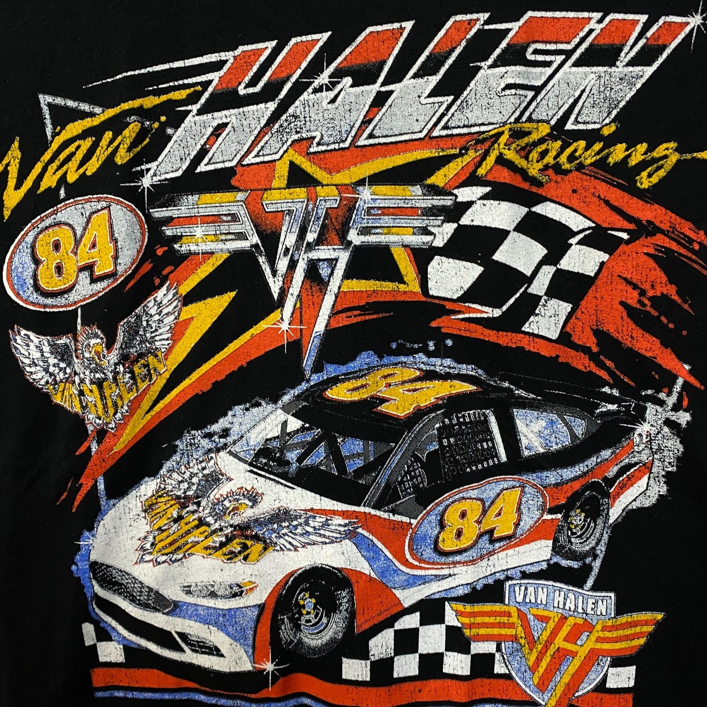 Van Halen Nascar Racing Car Graphic Design T-Shirt Medium