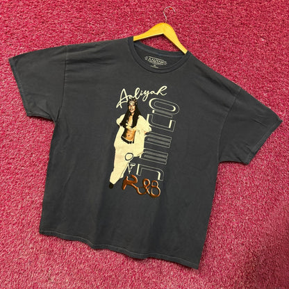 Aaliyah R&B Vintage-Style Washed Blue T-Shirt 3XL
