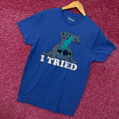 Stitch I Tried Lilo & Stitch Movie Disney Tshirt size medium