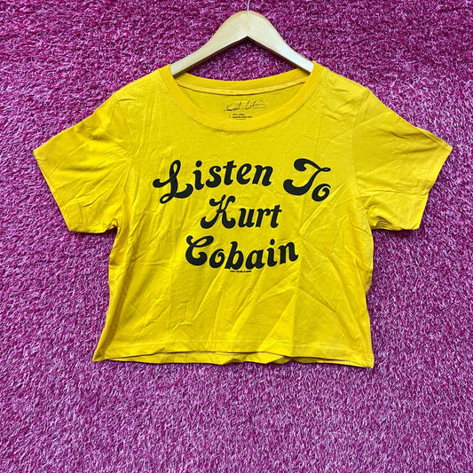 Nirvana Listen To Kurt Cobain Yellow Croptop Large