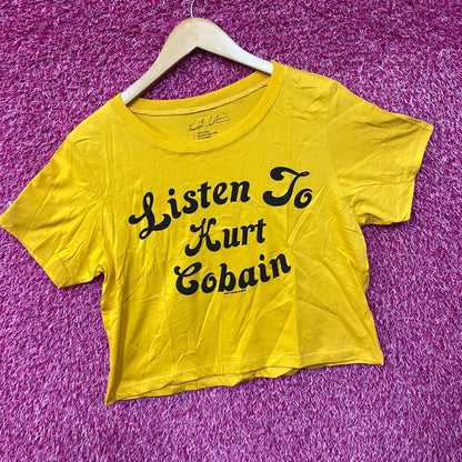 Nirvana Listen To Kurt Cobain Yellow Croptop Large