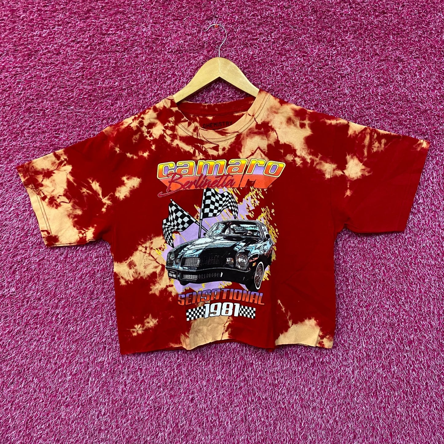 Camaro Berlinetta Sensational 1981 Promo Tie Dye Crop Top L