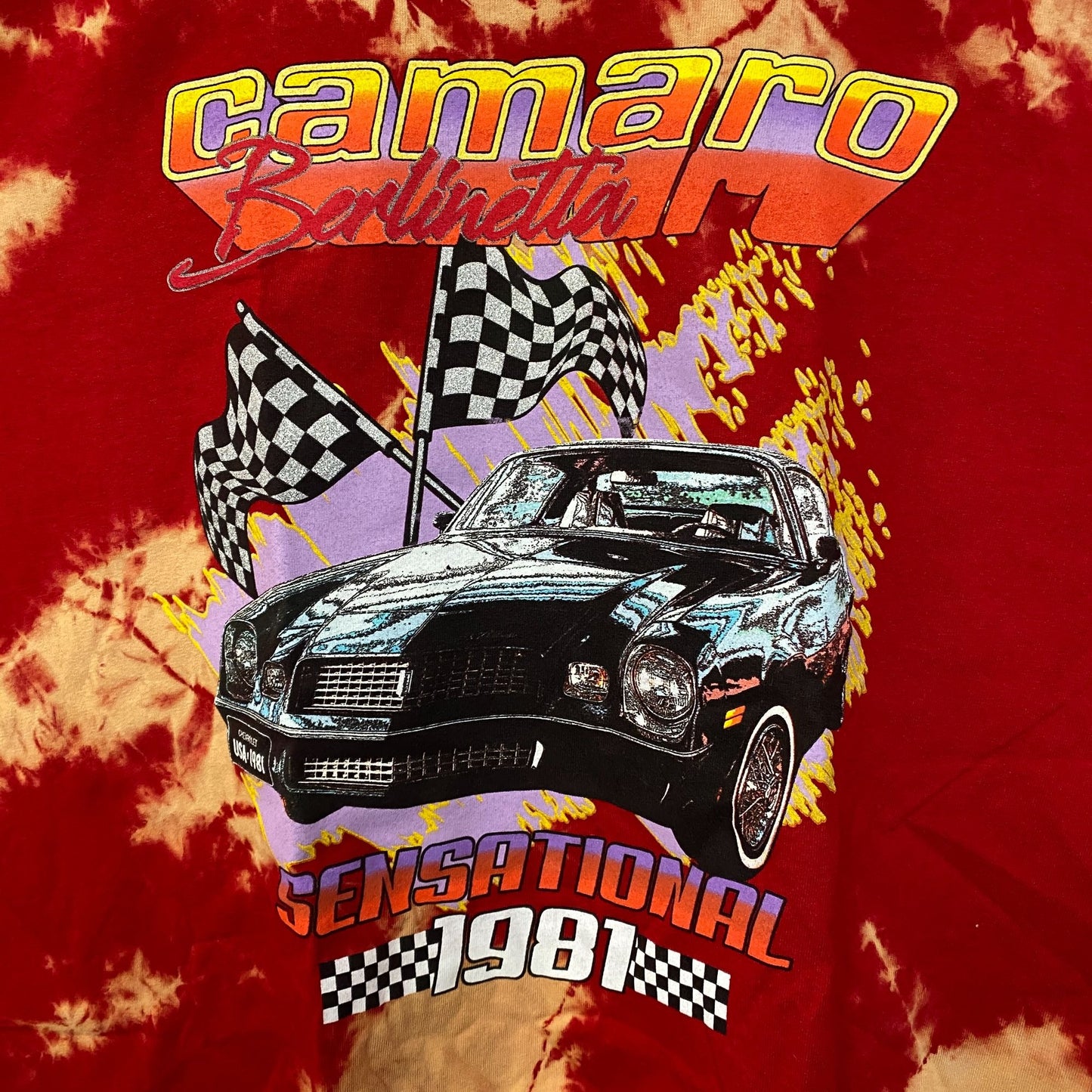 Camaro Berlinetta Sensational 1981 Promo Tie Dye Crop Top L