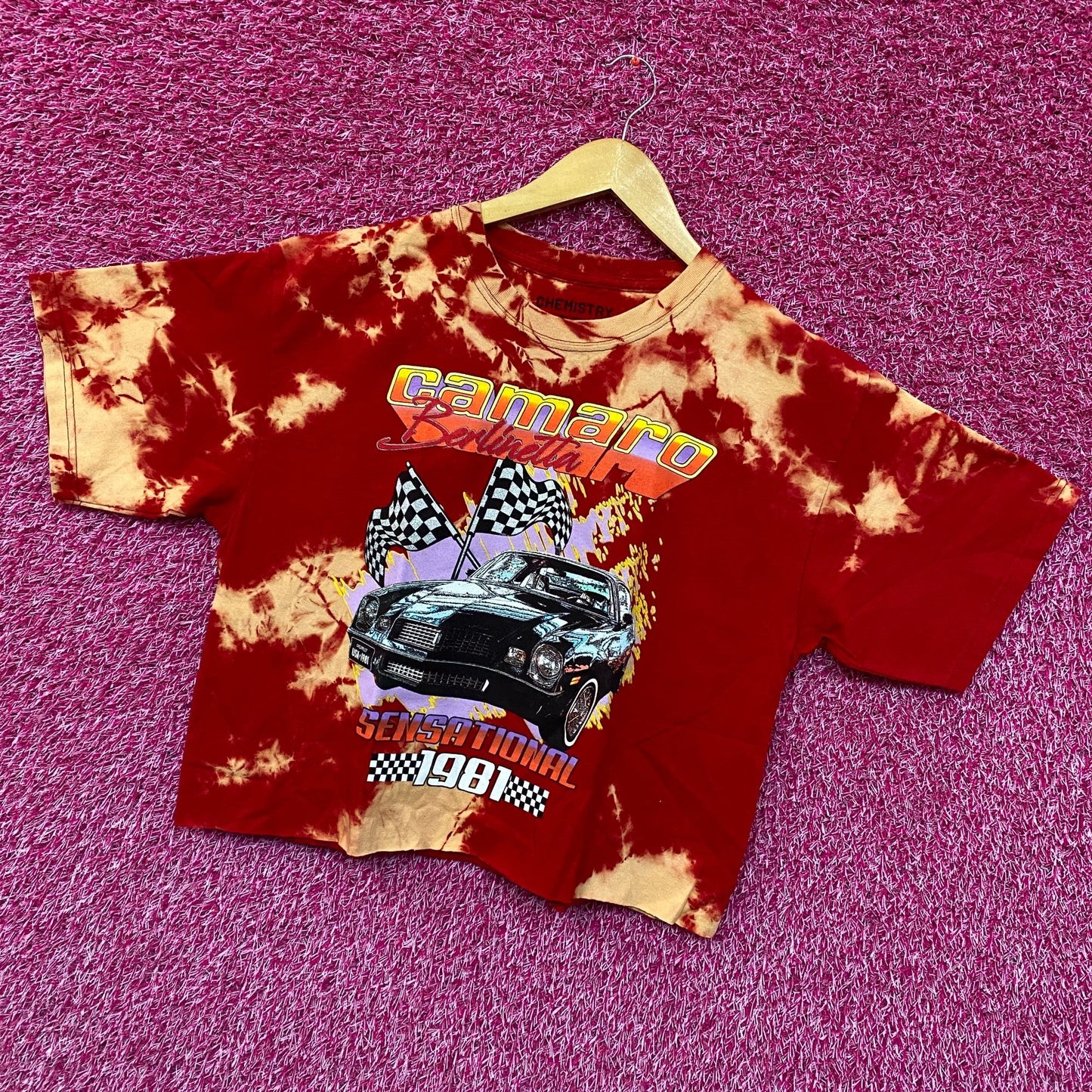 Camaro Berlinetta Sensational 1981 Promo Tie Dye Crop Top L