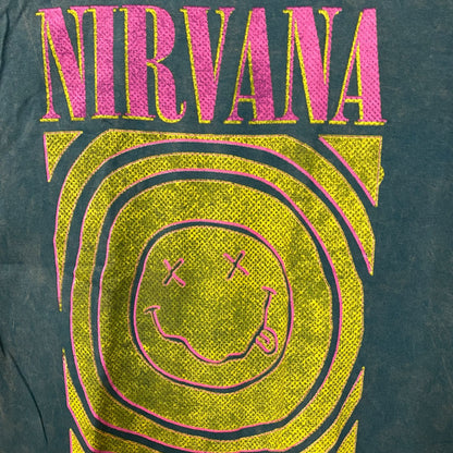 Nirvana Nevermind Album Dead Smiley Face Logo T-Shirt Medium