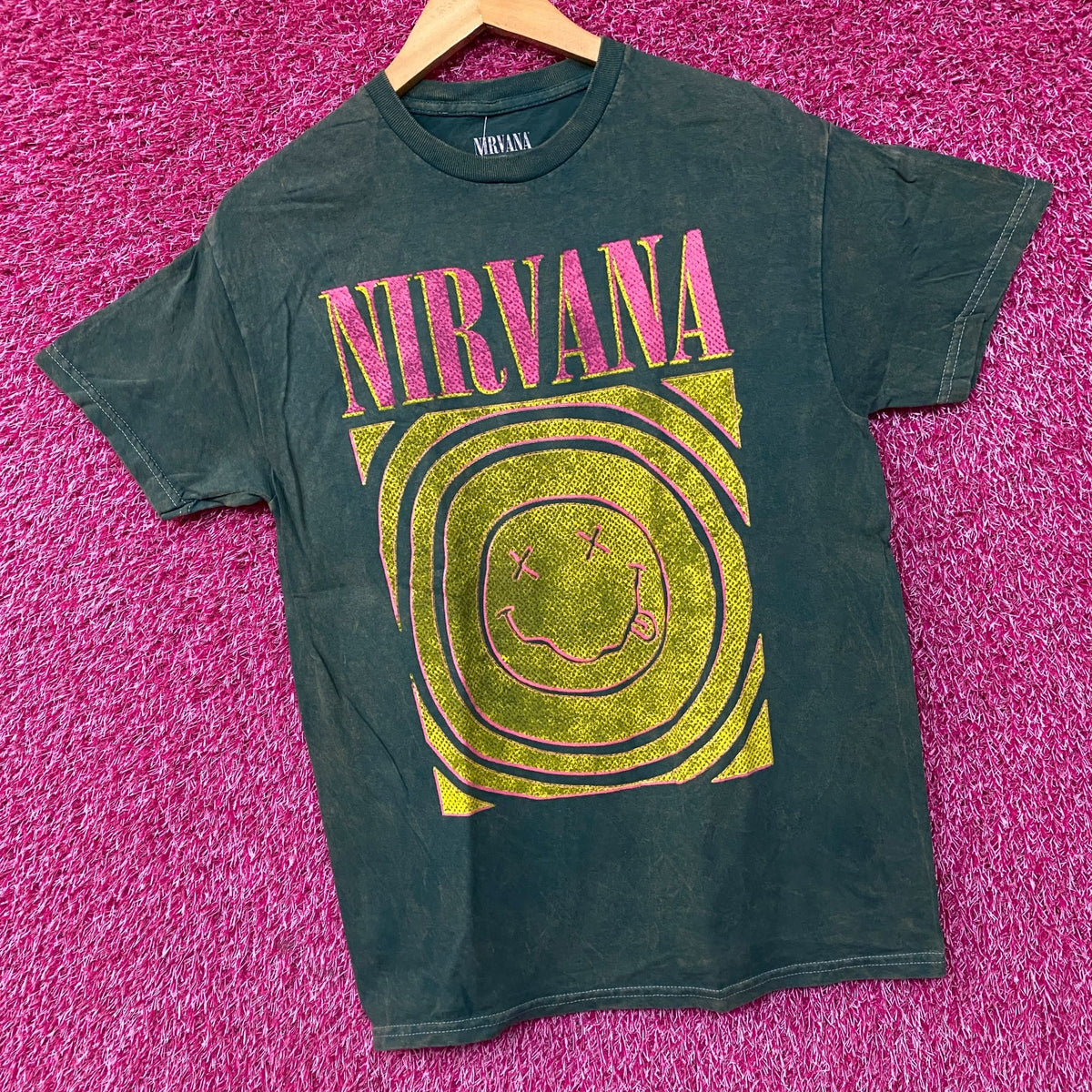 Nirvana Nevermind Album Dead Smiley Face Logo T-Shirt Medium