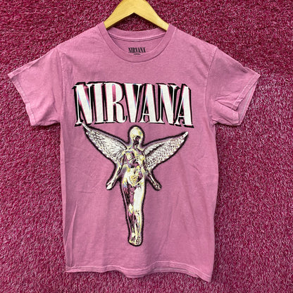 Nirvana In Utero Live 93 Rock Tour Dates Grunge Band Tee S
