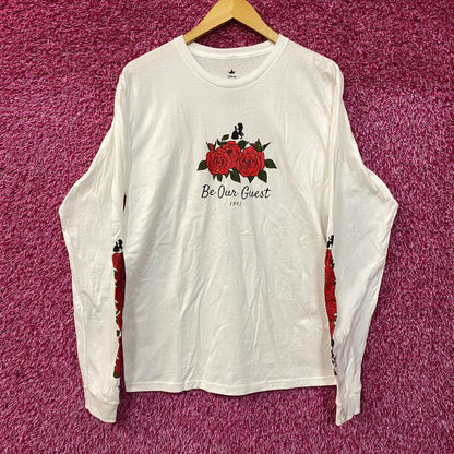 Disney Beauty and the Beast Be Our Guest Roses Long Sleeve T-Shirt Medium