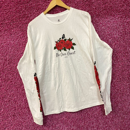 Disney Beauty and the Beast Be Our Guest Roses Long Sleeve T-Shirt Medium