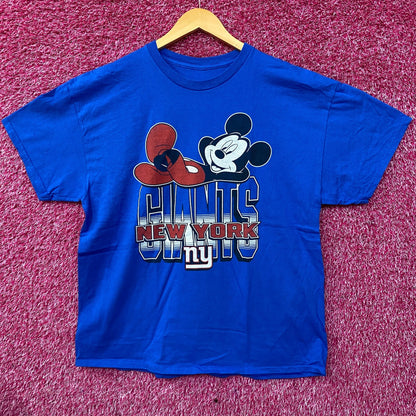 Disney x Junk Food NFL New York Giants Mickey Mouse Kick Back T-Shirt Large
