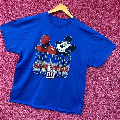 Disney x Junk Food NFL New York Giants Mickey Mouse Kick Back T-Shirt Large