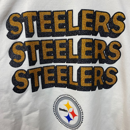 Junk Food Clothing Pittsburgh Steelers Repeat Bling Flea Market Crew Sweatshirt 2XL
