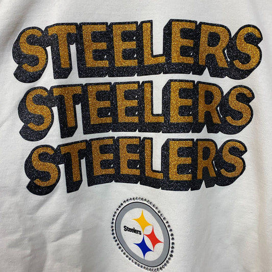 Junk Food Clothing Pittsburgh Steelers Repeat Bling Flea Market Crew Sweatshirt 2XL
