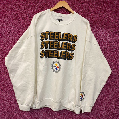 Junk Food Clothing Pittsburgh Steelers Repeat Bling Flea Market Crew Sweatshirt 2XL