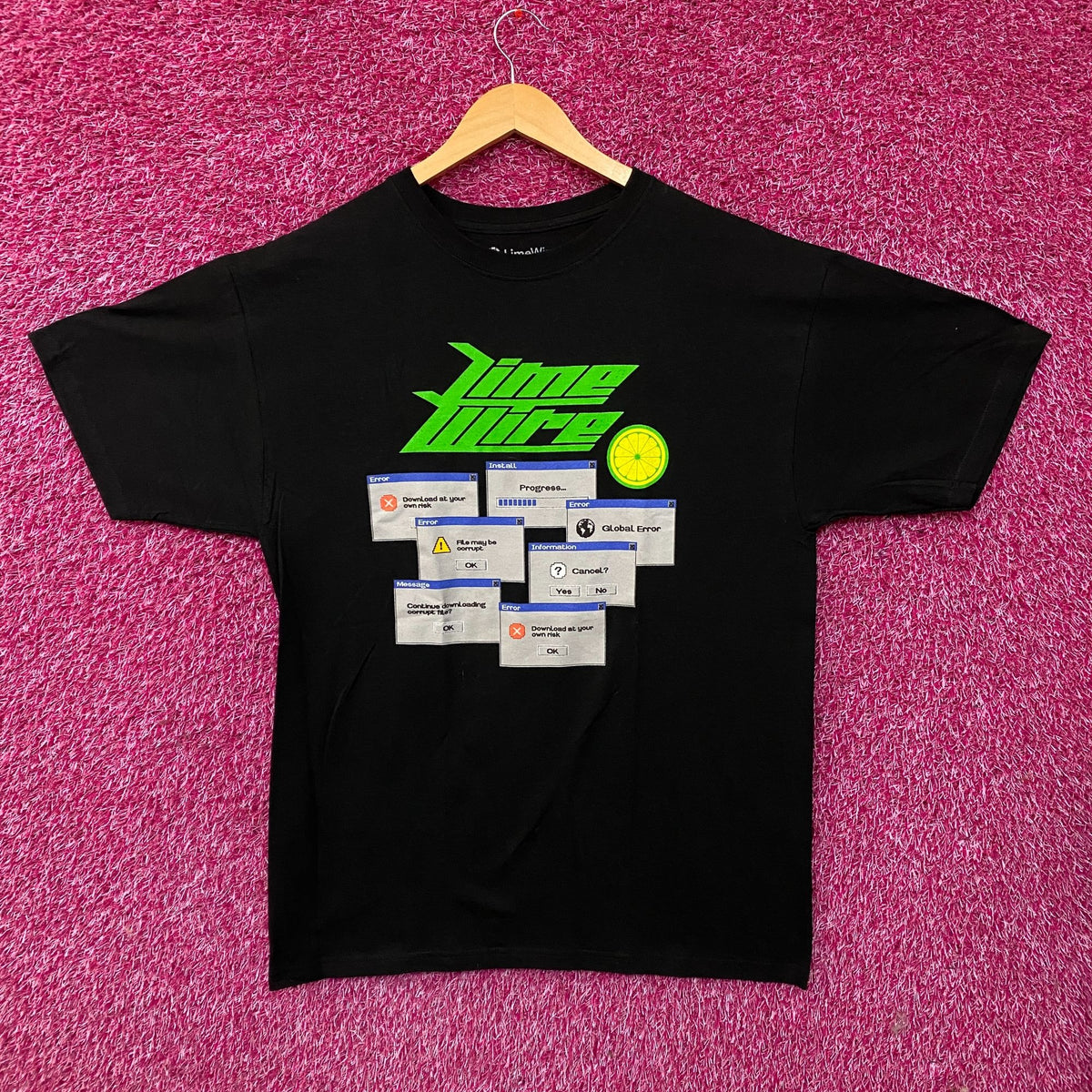 LimeWire "Download at Your Own Risk" Graphic T-Shirt Large
