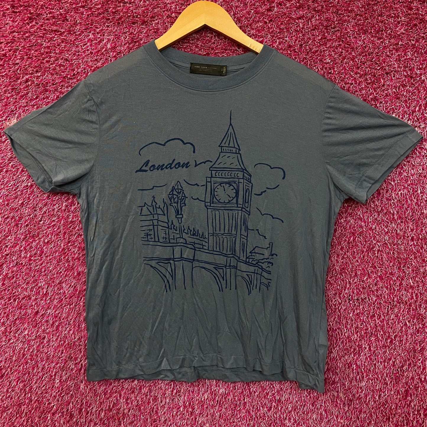 Junk Food Clothing "London Big Ben Vintage Style Women's Tissue Tee Small