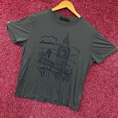 Junk Food Clothing "London Big Ben Vintage Style Women's Tissue Tee Small