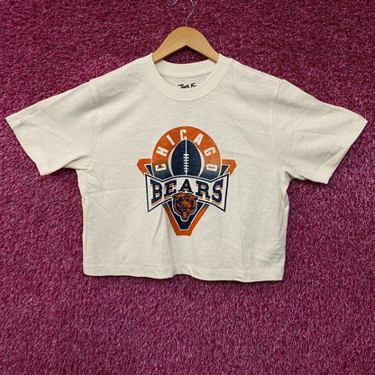 Junk Food Clothing Women's NFL Chicago Bears Mock Neck Crop Tee Small
