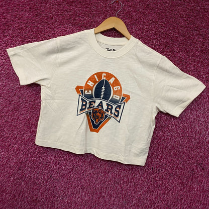 Junk Food Clothing Women's NFL Chicago Bears Mock Neck Crop Tee Small