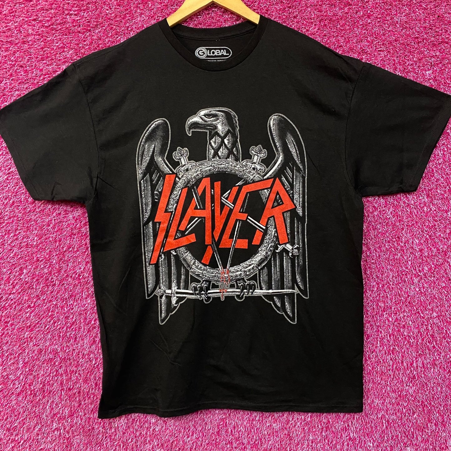 Slayer Silver Eagle Band Logo T-Shirt XL