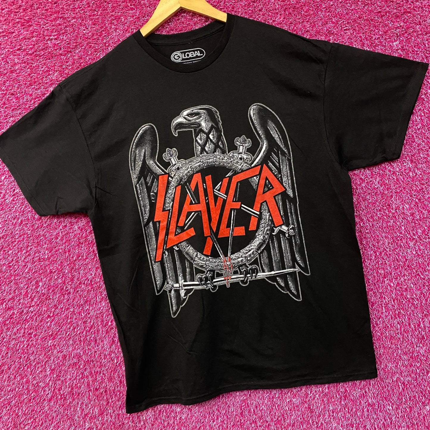 Slayer Silver Eagle Band Logo T-Shirt XL
